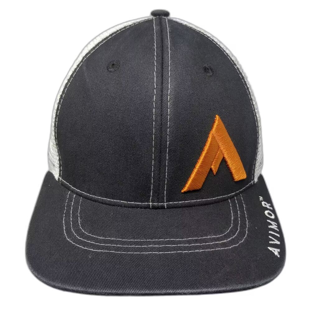 vie Avimor Trucker Hat Black White OS Snapback Embroidered Logo Adjustable